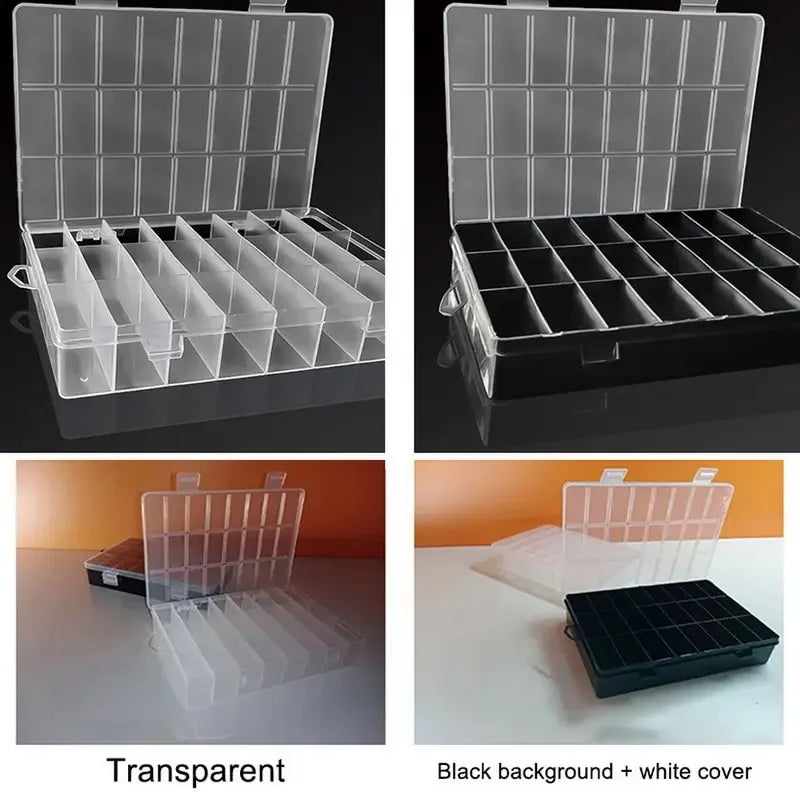24 Grids Plastic Storage Box – Jewelry, Beads, Screws & Small Items Organizer
