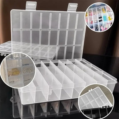 24 Grids Plastic Storage Box – Jewelry, Beads, Screws & Small Items Organizer