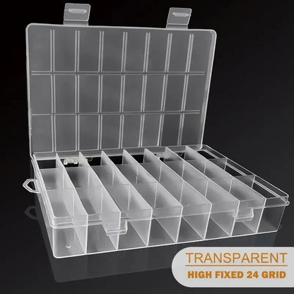 24 Grids Plastic Storage Box – Jewelry, Beads, Screws & Small Items Organizer