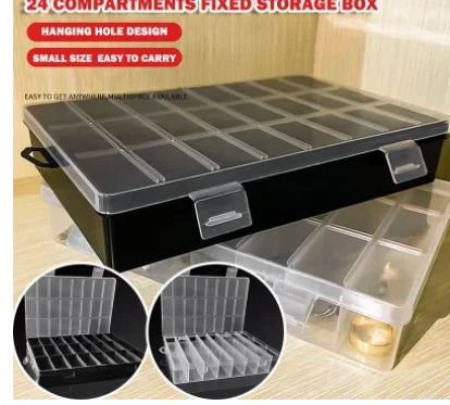 24 Grids Plastic Storage Box – Jewelry, Beads, Screws & Small Items Organizer