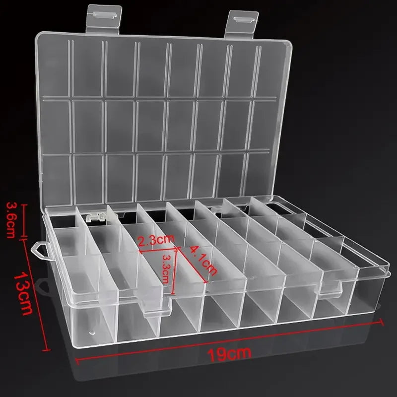 24 Grids Plastic Storage Box – Jewelry, Beads, Screws & Small Items Organizer