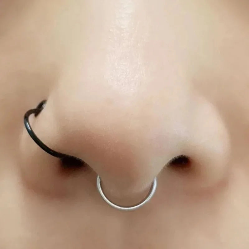 2/3/5Pcs Fake Nose Rings – 316L Stainless Steel U-Shape Septum Ring, Clip-On Nose Hoop, Adjust Nose Piercing Jewelry