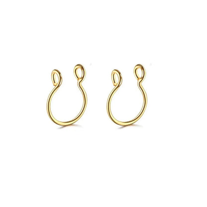 2/3/5Pcs Fake Nose Rings – 316L Stainless Steel U-Shape Septum Ring, Clip-On Nose Hoop, Adjust Nose Piercing Jewelry