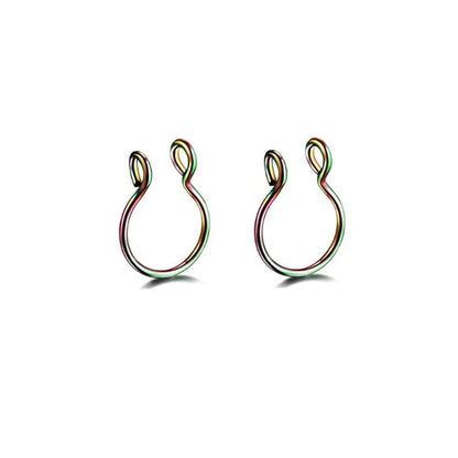 2/3/5Pcs Fake Nose Rings – 316L Stainless Steel U-Shape Septum Ring, Clip-On Nose Hoop, Adjust Nose Piercing Jewelry