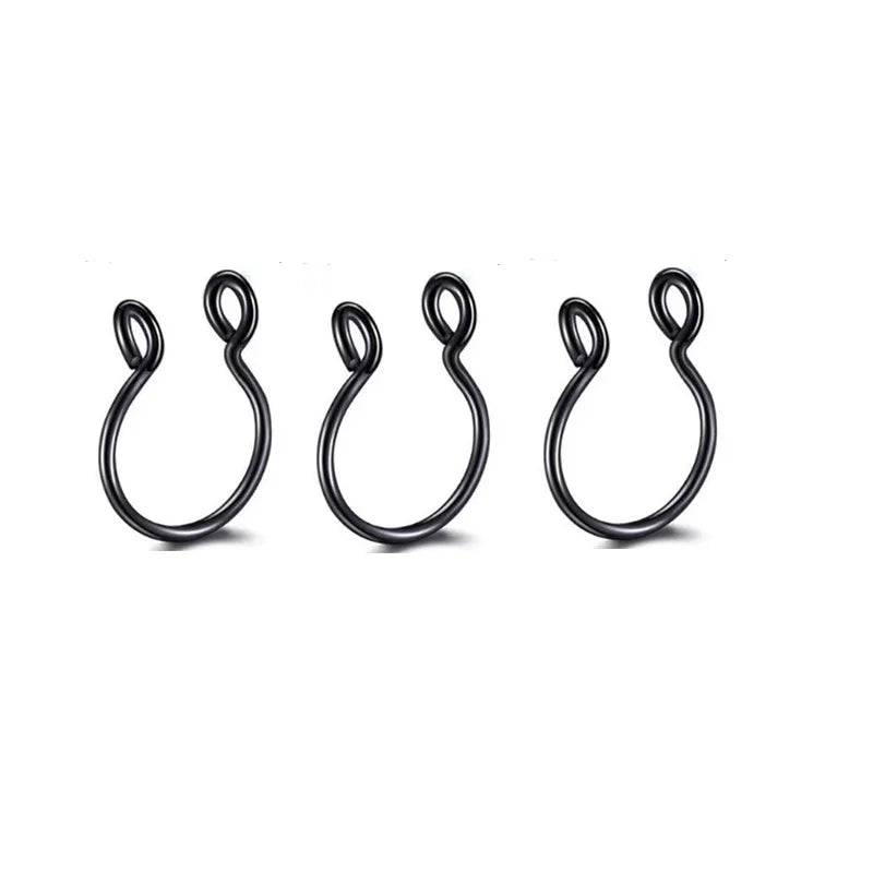2/3/5Pcs Fake Nose Rings – 316L Stainless Steel U-Shape Septum Ring, Clip-On Nose Hoop, Adjust Nose Piercing Jewelry