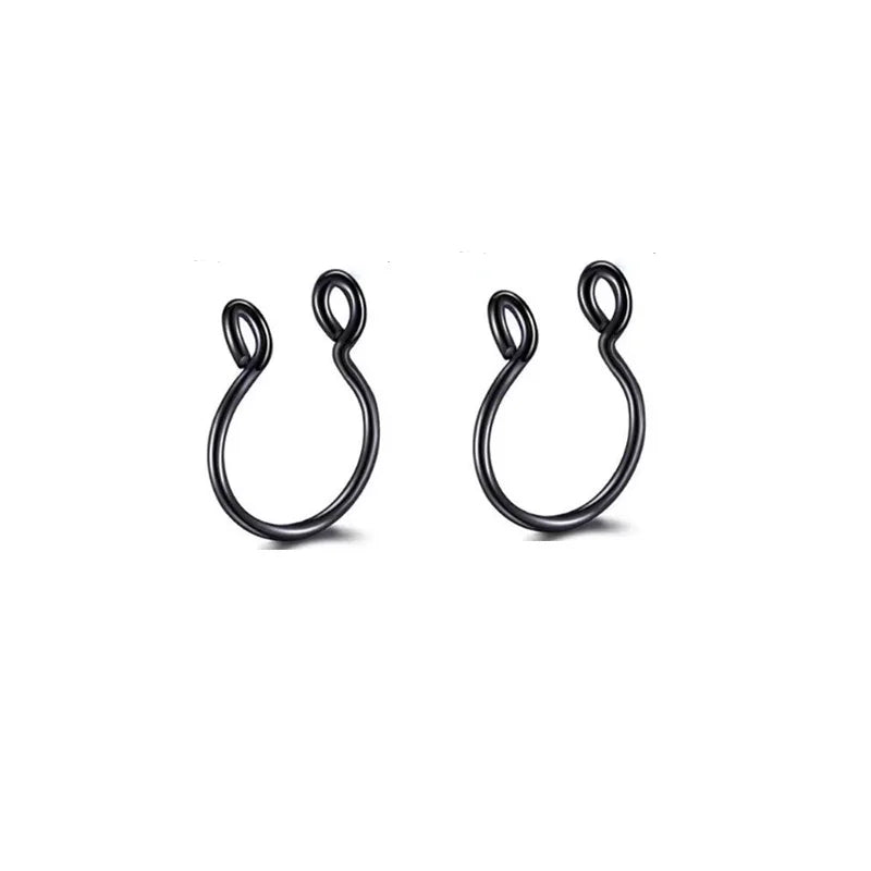 2/3/5Pcs Fake Nose Rings – 316L Stainless Steel U-Shape Septum Ring, Clip-On Nose Hoop, Adjust Nose Piercing Jewelry