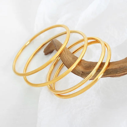 3Pcs Stainless Steel Gold Bangles – Waterproof Women’s Bracelets