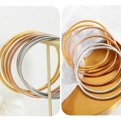 3Pcs Stainless Steel Gold Bangles – Waterproof Women’s Bracelets