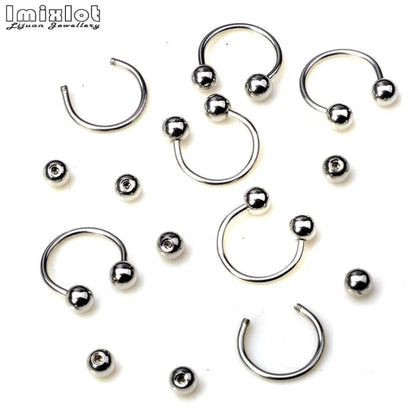 45/90Pcs Mixed Styles Stainless Steel Piercing Jewelry – Eyebrow, Navel, Lip, Tongue, Nose, Labret Bars