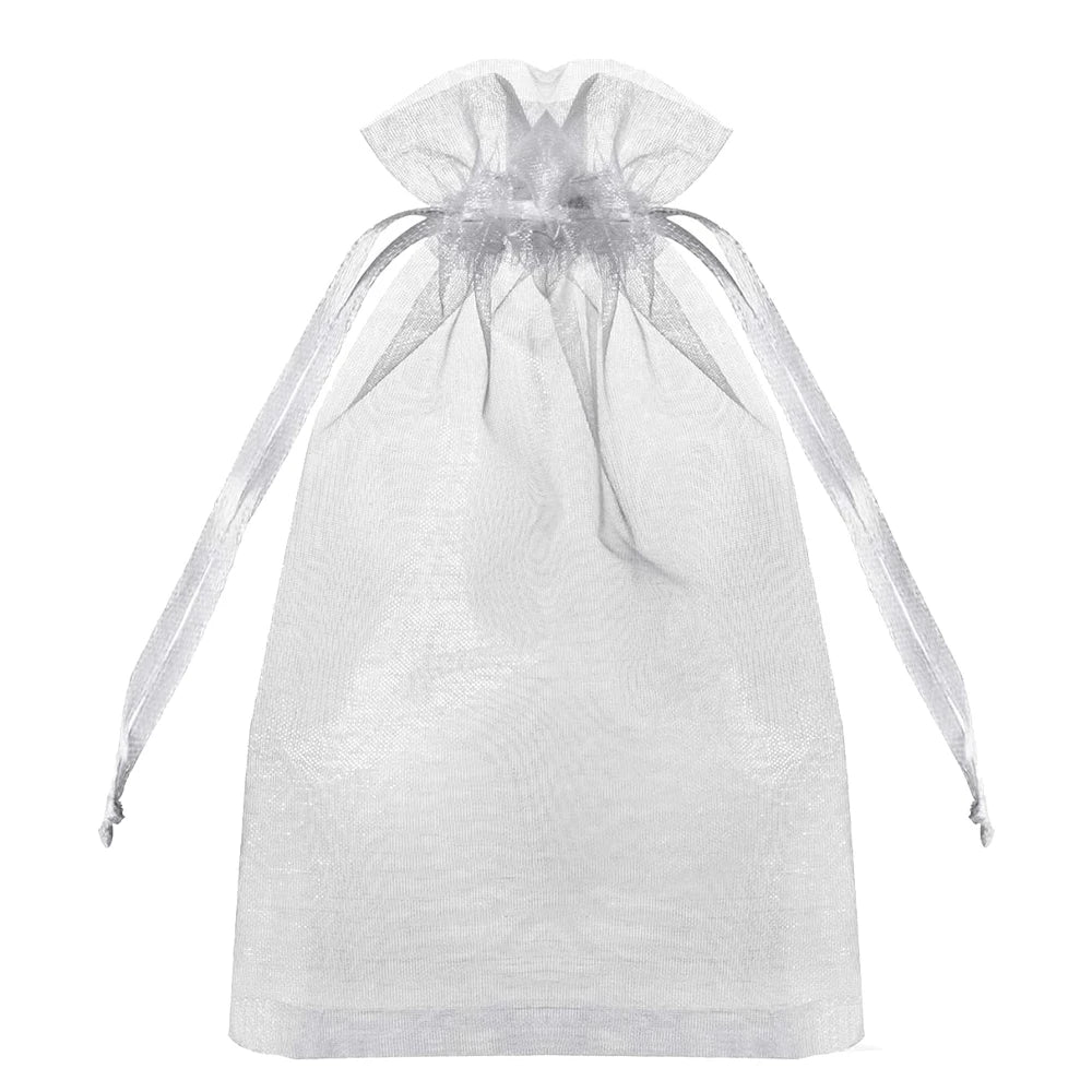 50pcs Pink Organza Drawstring Jewelry Bags – Small Pouches for Earrings, Gifts & Wedding Favors