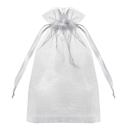 50pcs Pink Organza Drawstring Jewelry Bags – Small Pouches for Earrings, Gifts & Wedding Favors