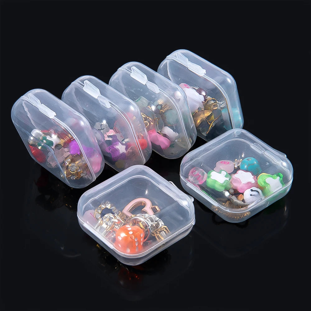 5/20PCS Mini Transparent Plastic Storage Box – Portable Jewelry, Earrings & Ring Organizer