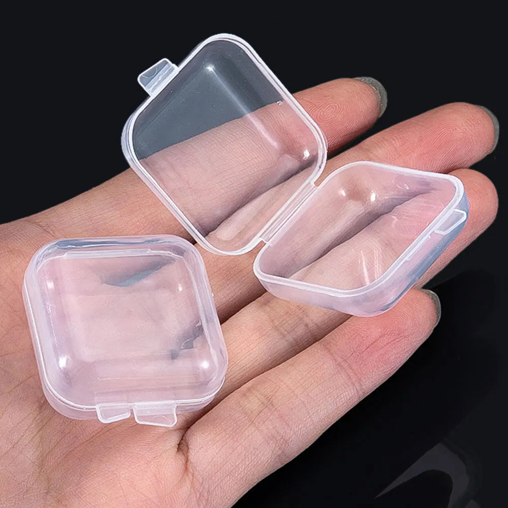 5/20PCS Mini Transparent Plastic Storage Box – Portable Jewelry, Earrings & Ring Organizer