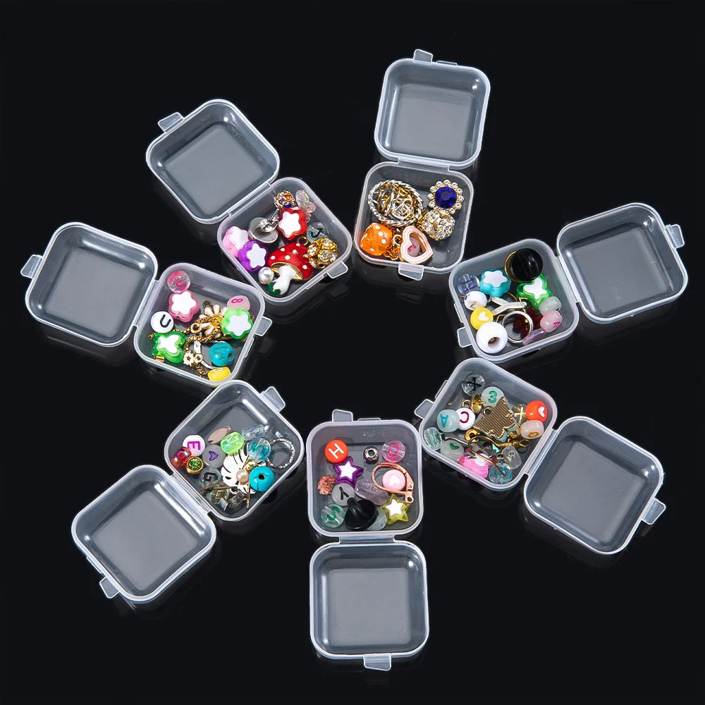 5/20PCS Mini Transparent Plastic Storage Box – Portable Jewelry, Earrings & Ring Organizer