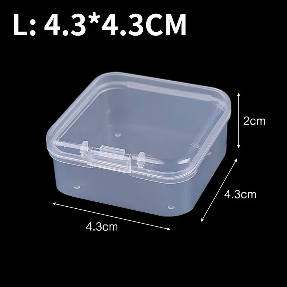60/6PCS Mini Transparent Plastic Storage Box – Earrings & Jewelry Organizer