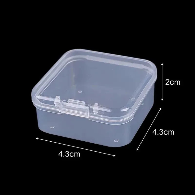 60/6PCS Mini Transparent Plastic Storage Box – Earrings & Jewelry Organizer