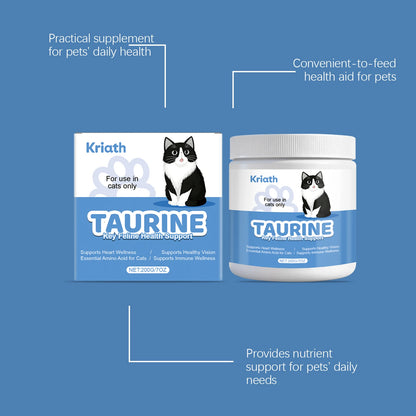 200g Cat Taurine Powder Natural Formula Rich Nutrients Relief Discomfort Promote Pet Health Maintain Pet Oral Mild Pet Taurine Powder for Dogs & Cats