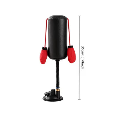 Paw Punch Cat Boxing Toy Cat Punching Bag with Boxing Gloves-Interactive Exercise Toy Indoor Play Durable Suction Cup Activity
