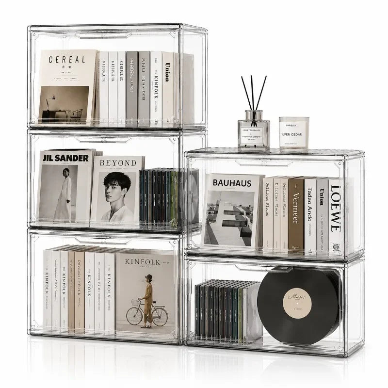 Transparent Storage Box Organizer Bookshelf Album CD Desktop Dustproof Display Cabinet Figures Acrylic Box Blind Box Showcase