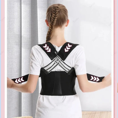 Back Brace Posture Support for Women and Men, Shoulder Straightener Adjustable Full Back Support Upper and Lower Back and Neck