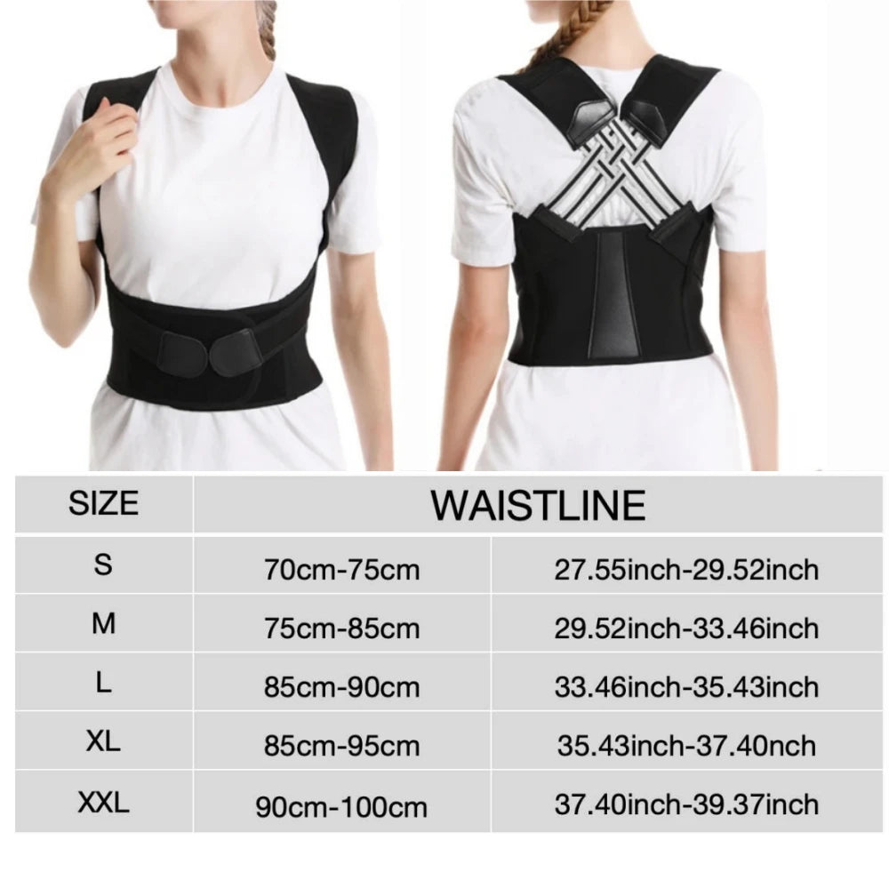 Back Brace Posture Support for Women and Men, Shoulder Straightener Adjustable Full Back Support Upper and Lower Back and Neck