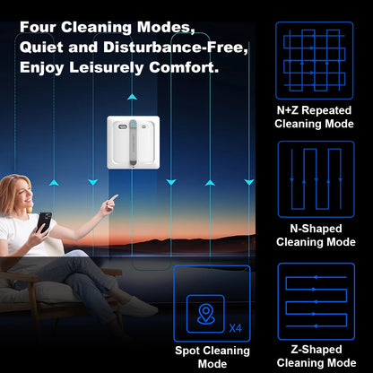 2026 Window Cleaning Robot Liectroux S9, 2 Roller Brushes,6-Way Water Pump Spray,10000Pa Suction,4 Corner Brushes,App Control