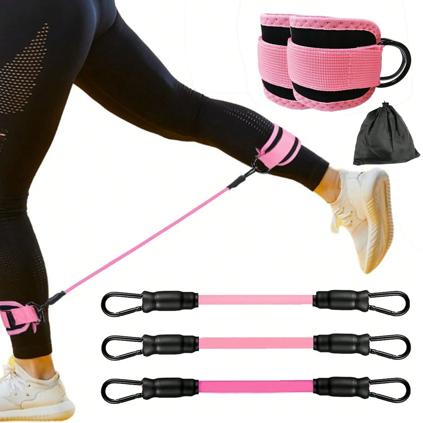 3pcs Ankle Resistance Bands Portable for Building Leg Muscles and Lines Home Gym Available Recommended Exercise Yoga Equipment