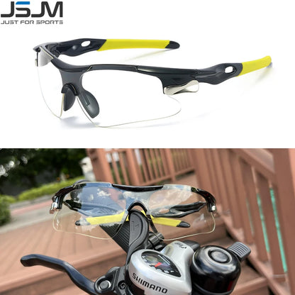JSJM Outdoor Men Cycling Sunglasses Road Bicycle Mountain Riding Protection Sports Glasses Goggles Eyewear MTB Bike Sun Glasses