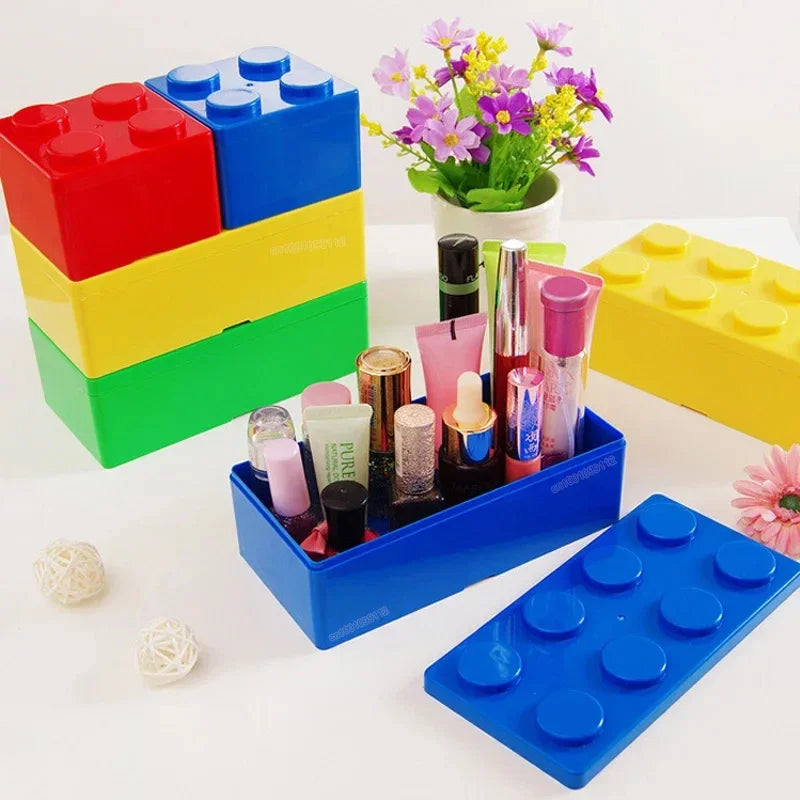 Building Blocks Storage Box – Desktop Organizer for Jewelry, Makeup, Stationery & Sundries