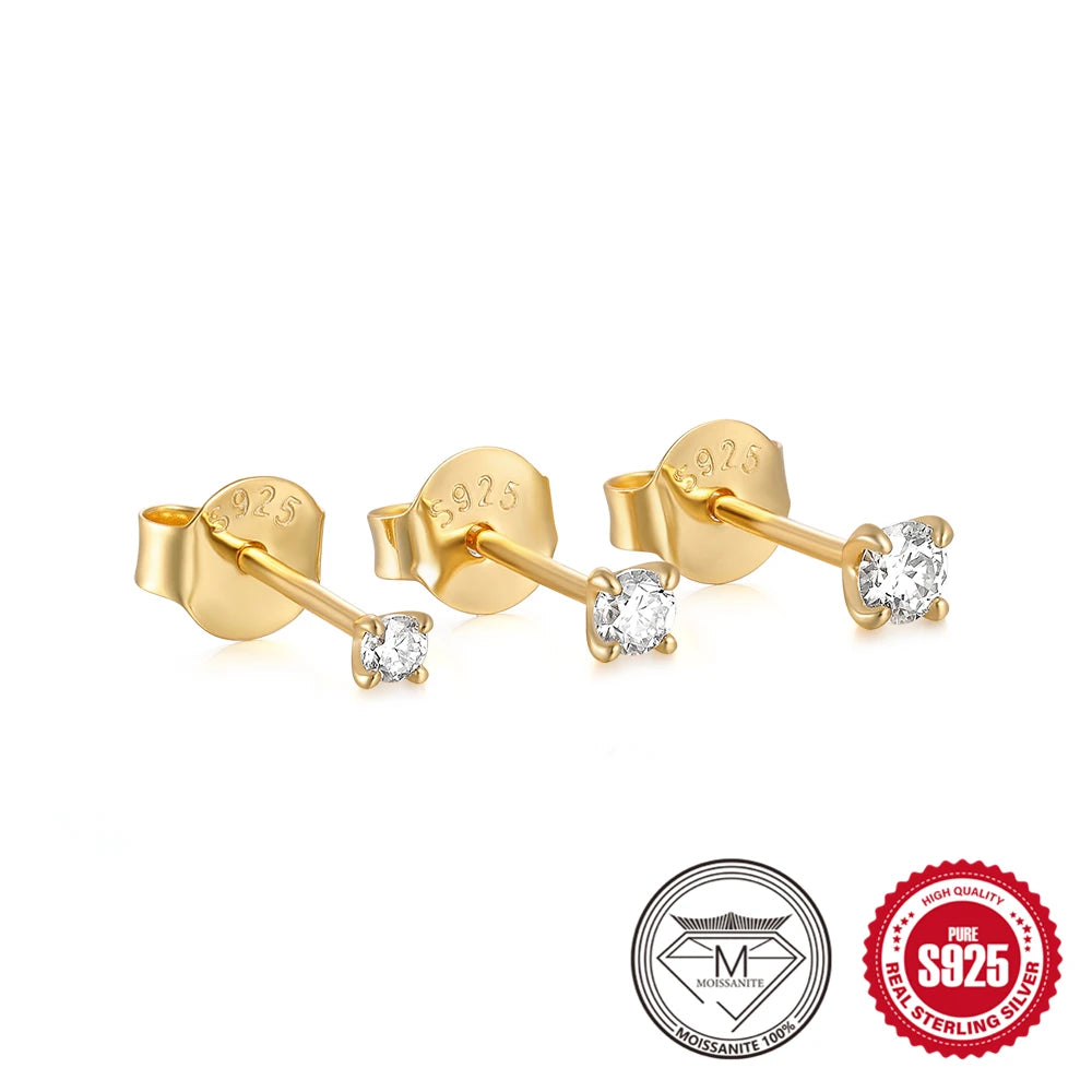 CANNER Moissanite Stud Earrings – 0.5 to 1.2 Carat D Color, 925 Sterling Silve