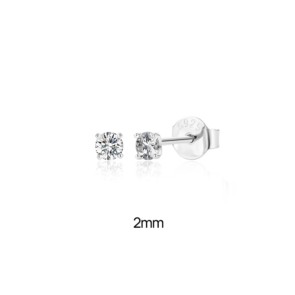CANNER Moissanite Stud Earrings – 0.5 to 1.2 Carat D Color, 925 Sterling Silve