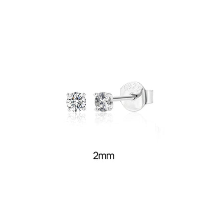 CANNER Moissanite Stud Earrings – 0.5 to 1.2 Carat D Color, 925 Sterling Silve