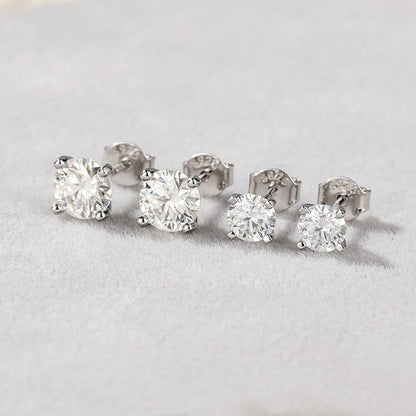 CANNER Moissanite Stud Earrings – 0.5 to 1.2 Carat D Color, 925 Sterling Silve