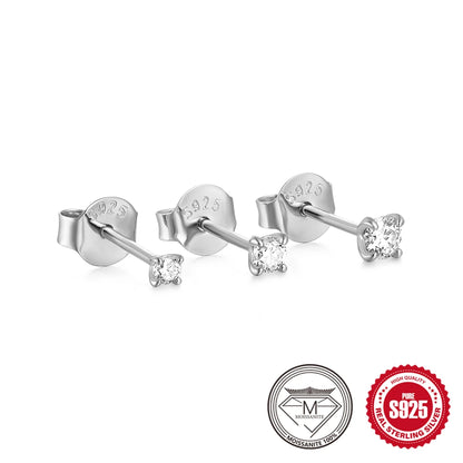 CANNER Moissanite Stud Earrings – 0.5 to 1.2 Carat D Color, 925 Sterling Silve