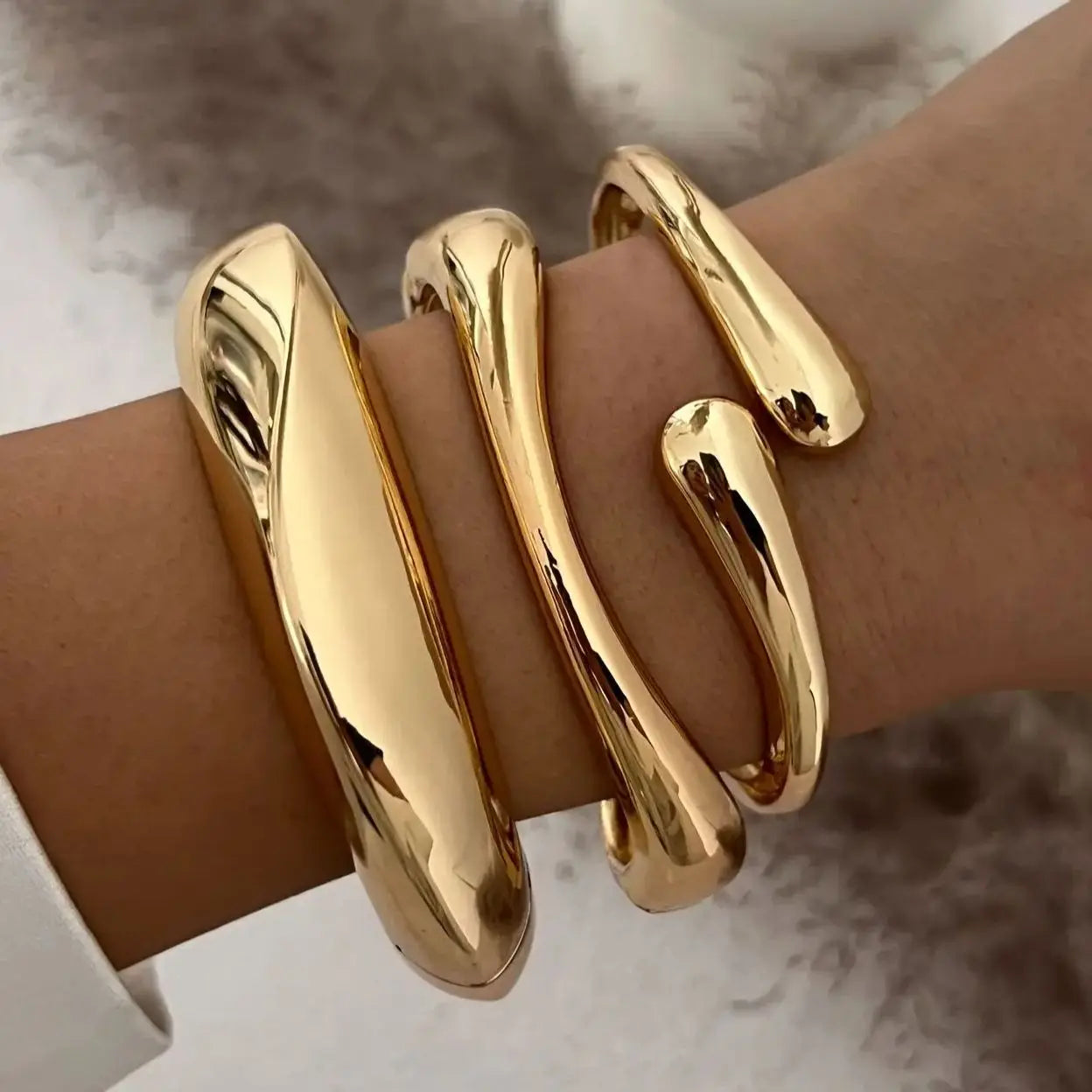 DIEZI Vintage Hip Hop Metal Cuff Bangles – Punk Gold & Silver Geometric Bracelets for Men & Women