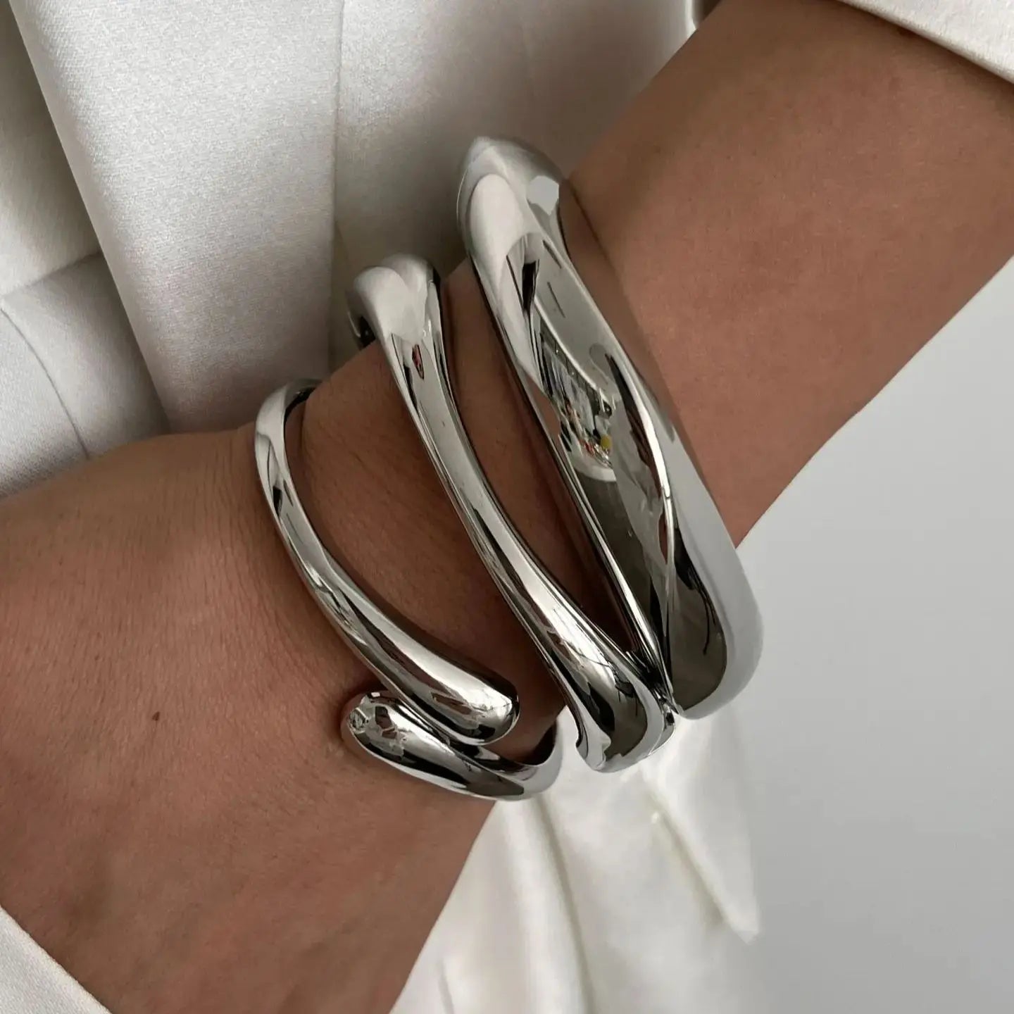 DIEZI Vintage Hip Hop Metal Cuff Bangles – Punk Gold & Silver Geometric Bracelets for Men & Women
