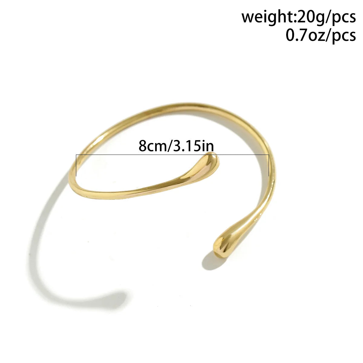 FTCY Vintage Water Drop Shape Geometric Arm Bracelet – Adjustable Open Cuff Bangle for Women