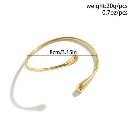 FTCY Vintage Water Drop Shape Geometric Arm Bracelet – Adjustable Open Cuff Bangle for Women