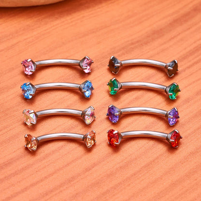 G23 Titanium Eyebrow Piercing Jewelry with Zircon – 1/5/50pcs Wholesale