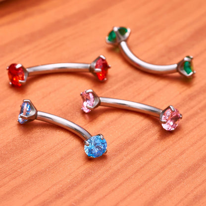 G23 Titanium Eyebrow Piercing Jewelry with Zircon – 1/5/50pcs Wholesale