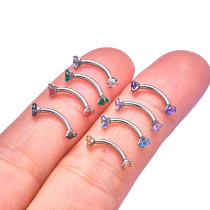 G23 Titanium Eyebrow Piercing Jewelry with Zircon – 1/5/50pcs Wholesale