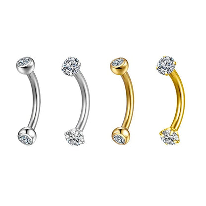 G23 Titanium Eyebrow Piercing Jewelry with Zircon – 1/5/50pcs Wholesale