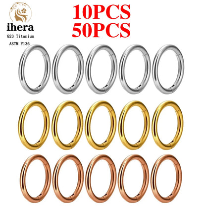 G23 Titanium Nose Ring – 10/50PCS Hoop Piercing Jewelry, 16/18/20G