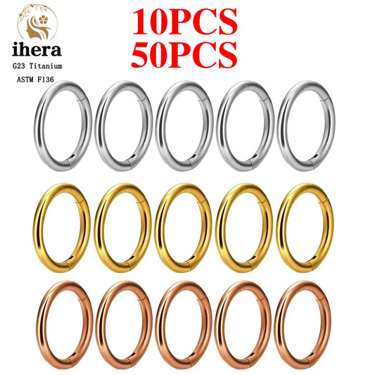 G23 Titanium Nose Ring – 10/50PCS Hoop Piercing Jewelry, 16/18/20G