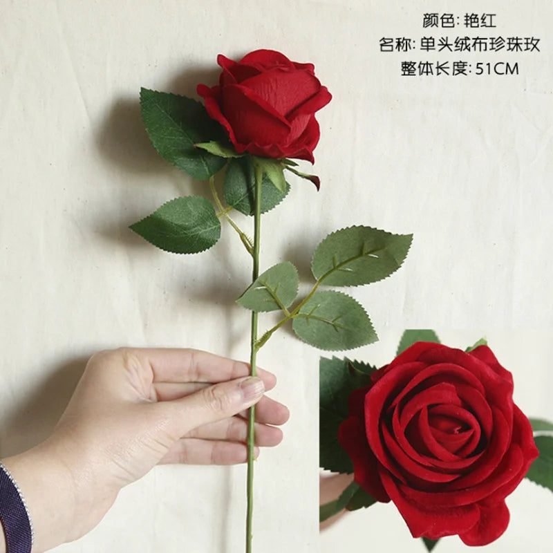 10PC Artificial Roses Bouquet Vase for Home Decoration Accessories Diy Photo Props Flowers Arrangement Dining Table Christmas