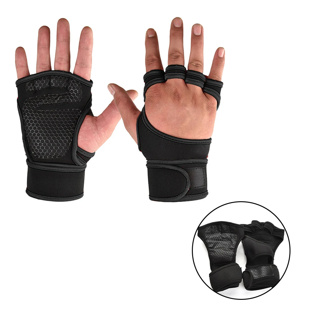 Half Finger Gym Gloves for Weightlifting & Fitness — Men & Women