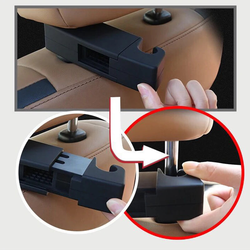 Top Soft PU Leather Car Coat Hangers for Suit Coat Jacket Back Seat Headrest Clothes Hanger Safety Handle Hanging Hook