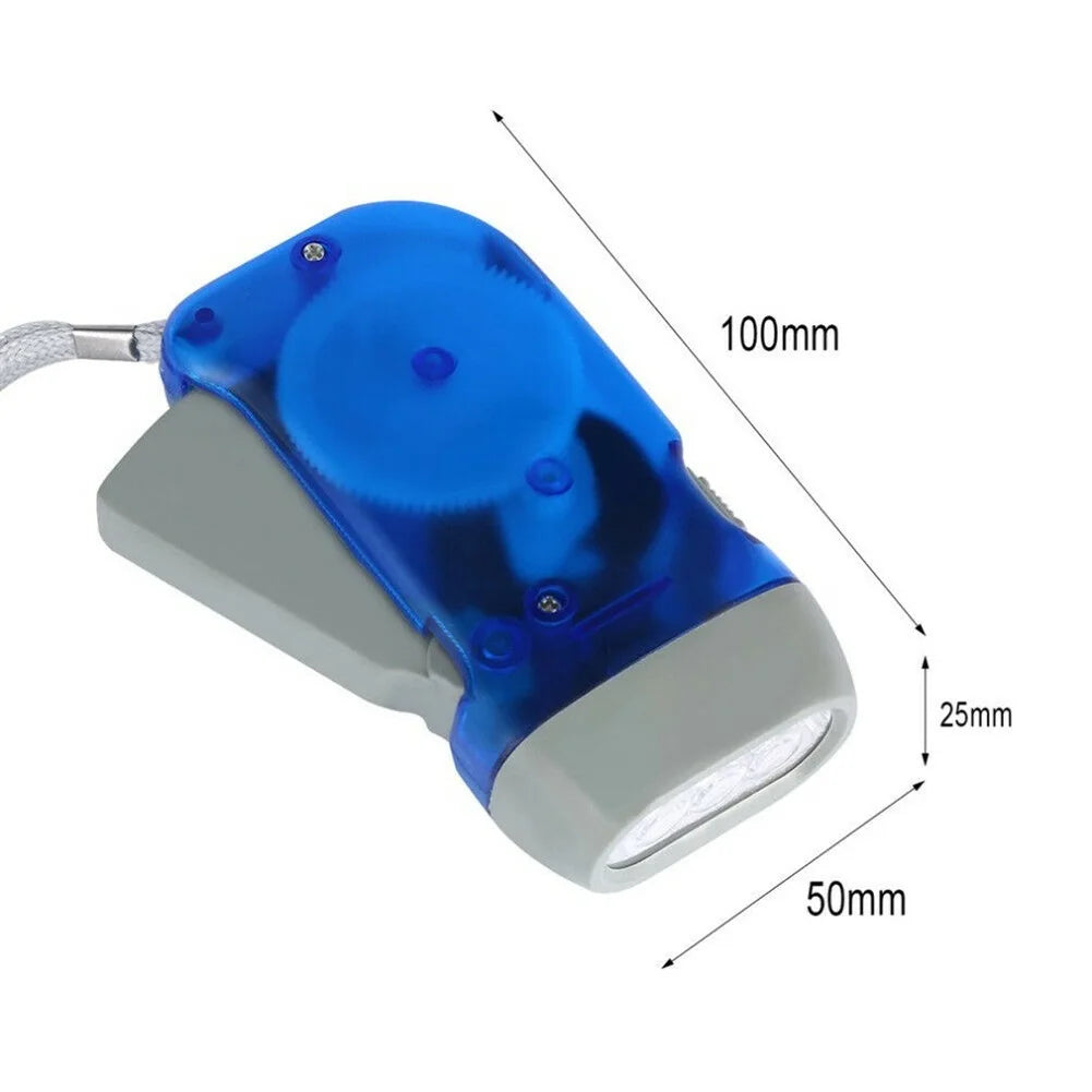 Portable Hand Pressing LED Night Flashlight Self-Powered Dynamo Crank Power Wind Up Manual Power Generation For Camping Riding