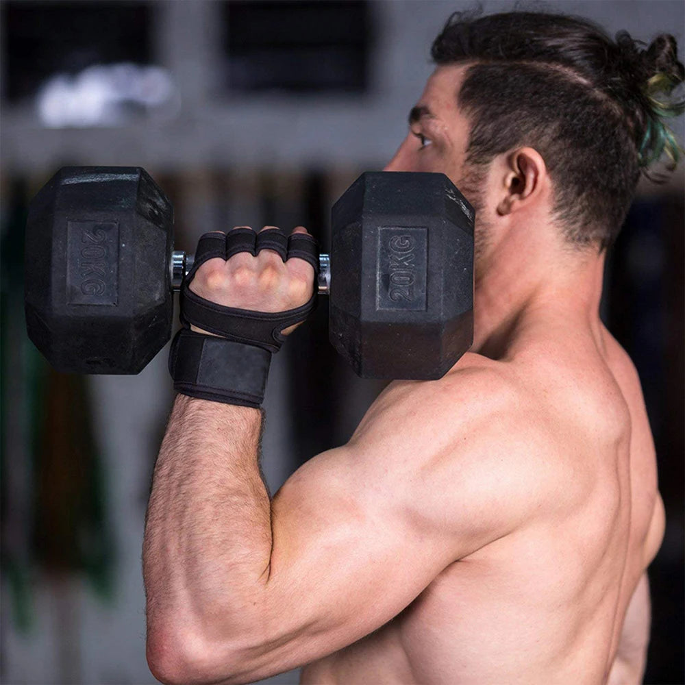 Half Finger Gym Gloves for Weightlifting & Fitness — Men & Women