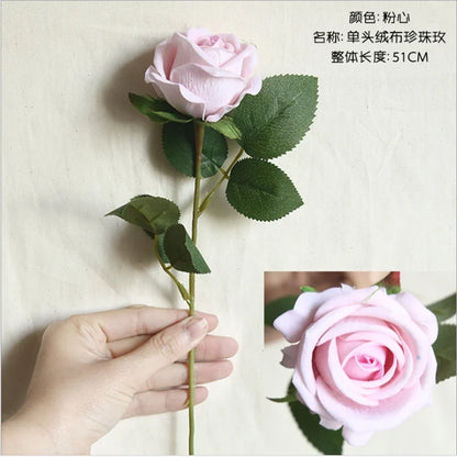 10PC Artificial Roses Bouquet Vase for Home Decoration Accessories Diy Photo Props Flowers Arrangement Dining Table Christmas